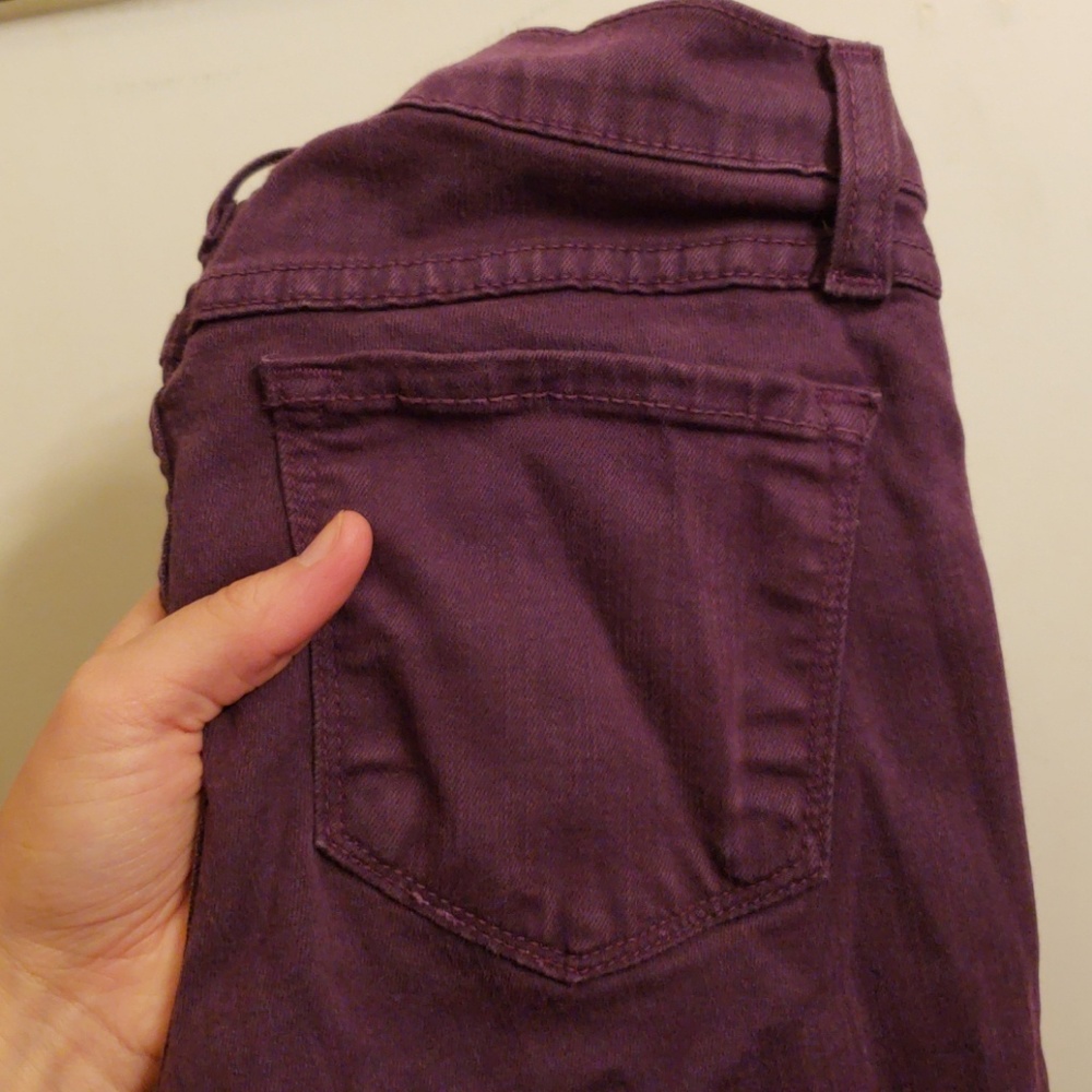 Dark purple skinny jeans